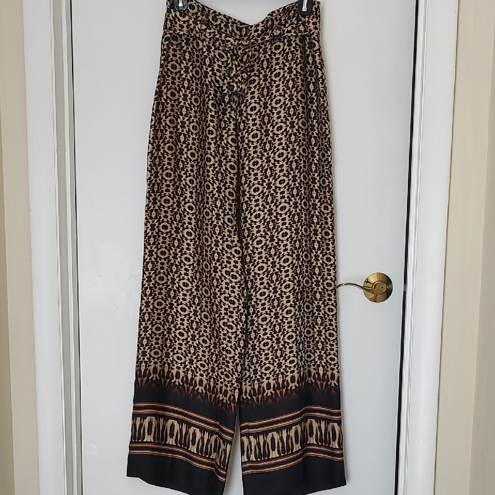 Stylish Black and Brown Patterned Women's Pants